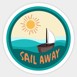 Sail Away Ship in the Ocean Sticker